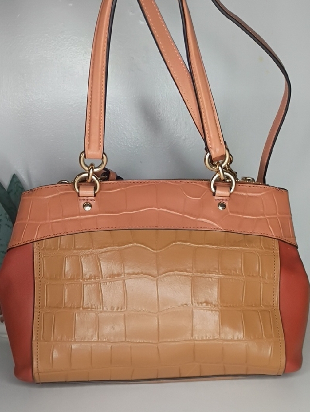 Coach Multicolor Croc Embossed Leather Mini Brooke Carryall handbag - Picture 7 of 14